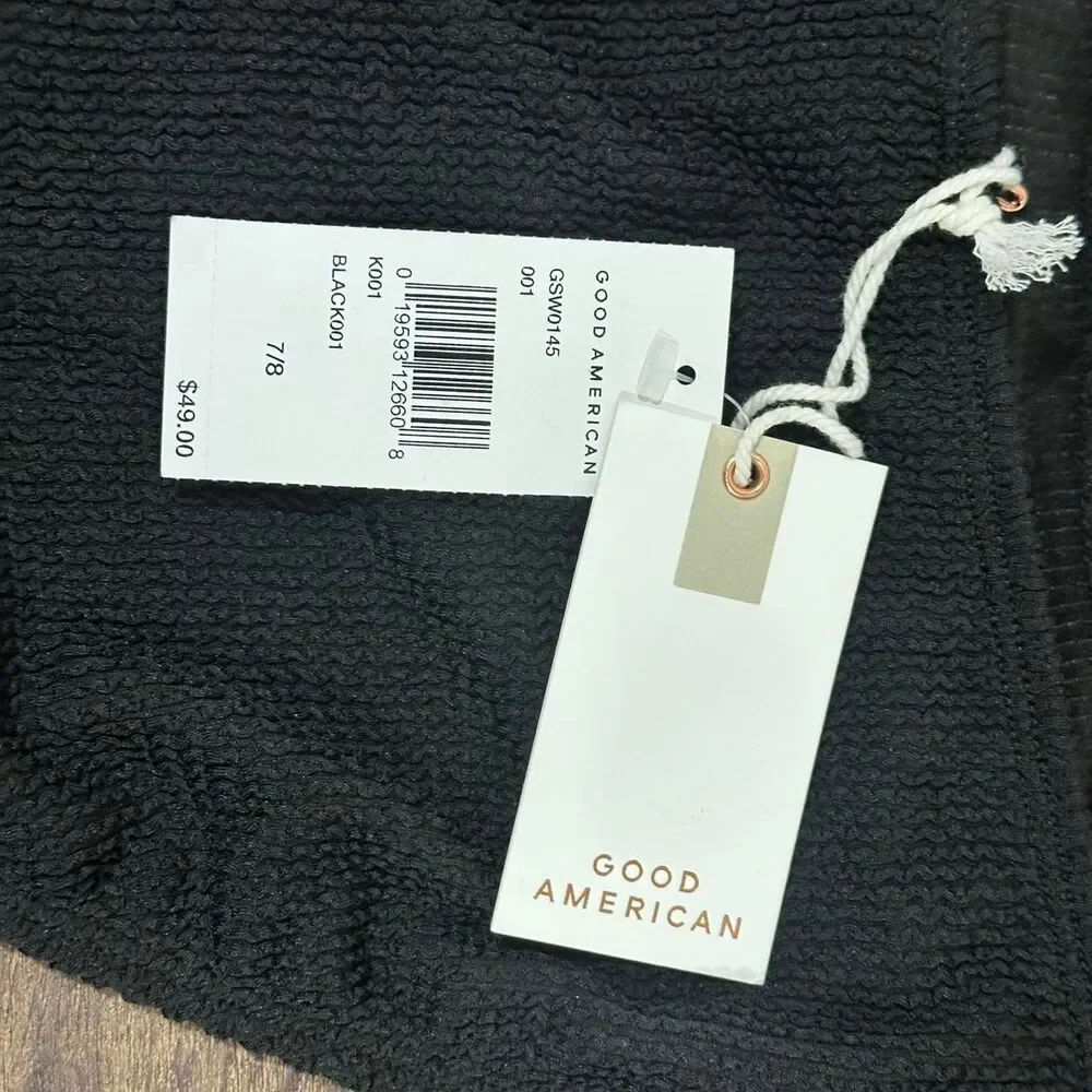 Good American Always Fits Black Bikini Bottoms NWT Size 7/8